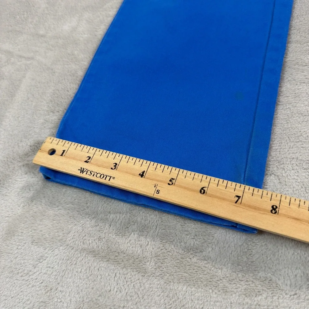J. Crew Mens 30x30 100% Cotton Chino Pants Royal Blue Straight Leg Solid Zip Fly